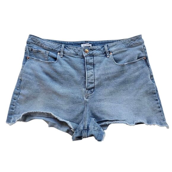 Good American Cut Off Denim Shorts Light Wash Plus size 20 - Picture 1 of 7